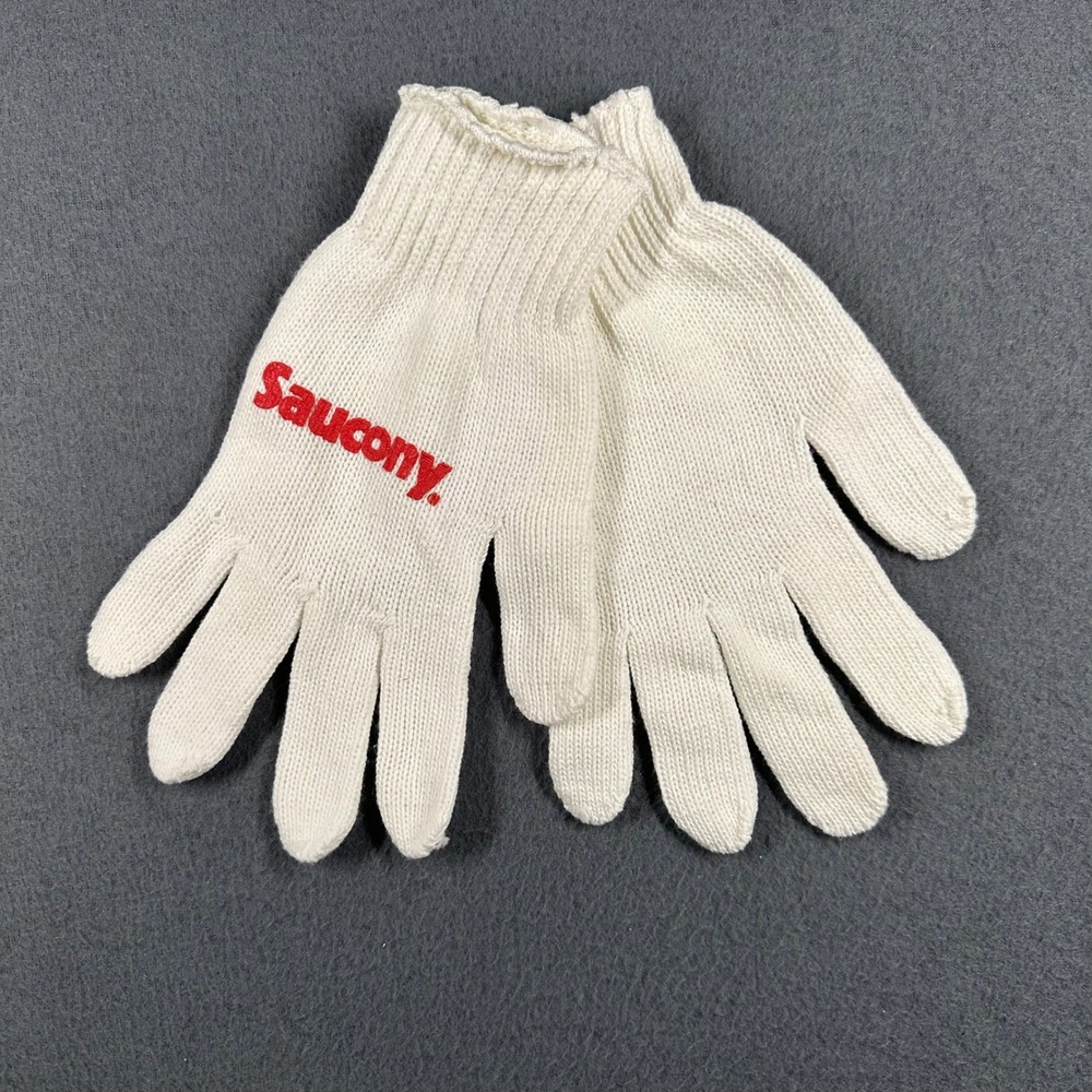Vtg Saucony White Gloves Womens Knit Athletic Sportswear Warm Winter Accessories
